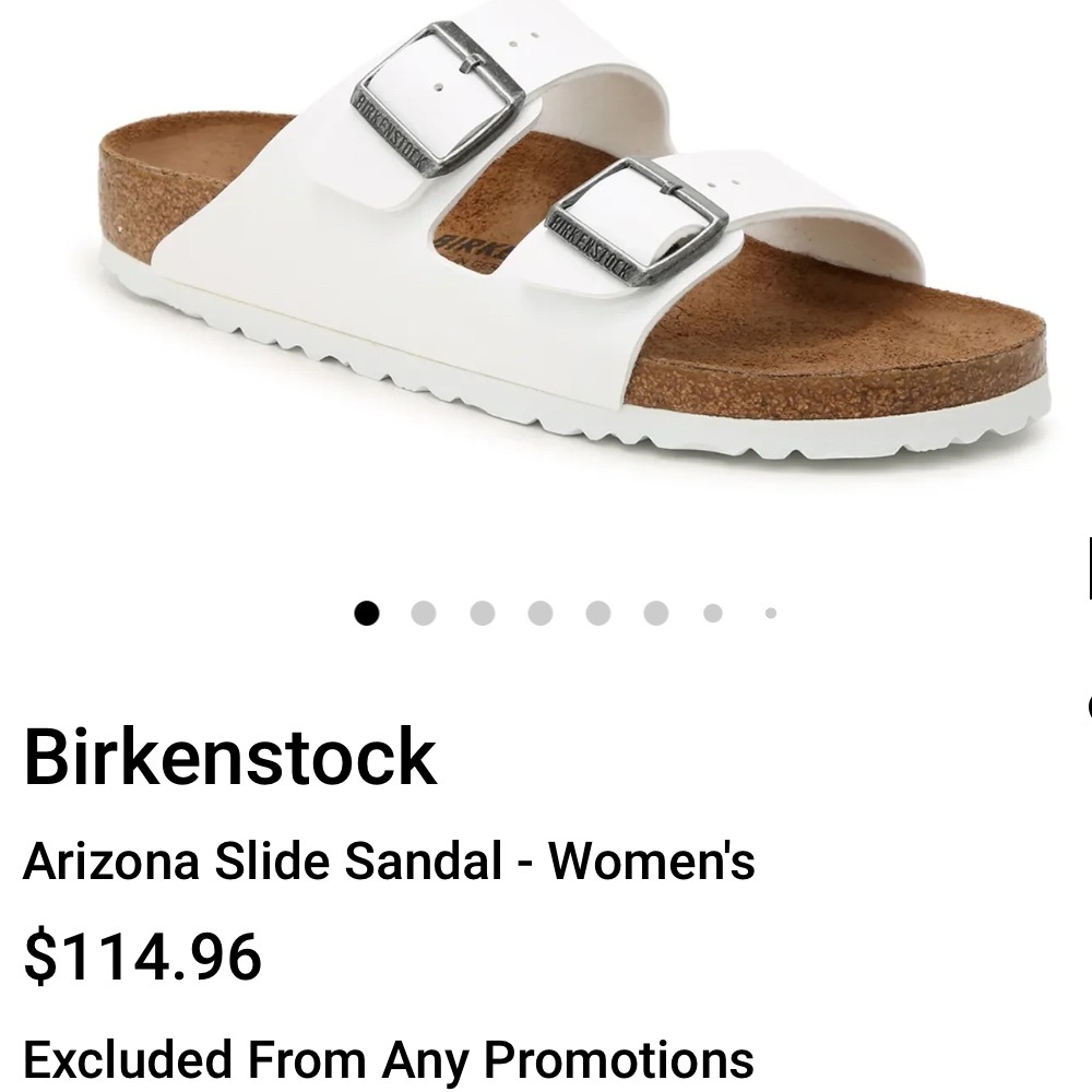 Birkenstock White Arizona Sandals with Cork Footbed